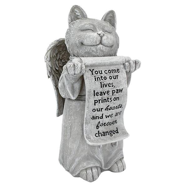 Design Toscano Paw Prints on our Hearts Memorial Cat Statue QL59385
